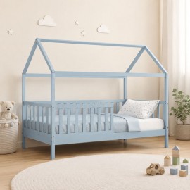 ΕΚ701,3 DREAM τ.Montessori Παιδικό Κρεβάτι, για Στρώμα 90x190cm, Ξύλο Πεύκου Απόχρωση Γαλάζιο