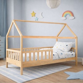 ΕΚ701,4 DREAM τ.Montessori Παιδικό Κρεβάτι, για Στρώμα 90x190cm, Ξύλο Πεύκου Απόχρωση Φυσικό