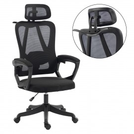 ΚΑΡΕΚΛΑ ΓΡΑΦΕΙΟΥ FRANTIC HM1224.01 ΜΑΥΡO MESH & ΠΟΛΥΠΡΟΠΥΛΕΝΙΟ 60x60x134Υεκ