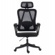 ΚΑΡΕΚΛΑ ΓΡΑΦΕΙΟΥ FRANTIC HM1224.01 ΜΑΥΡO MESH & ΠΟΛΥΠΡΟΠΥΛΕΝΙΟ 60x60x134Υεκ