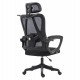 ΚΑΡΕΚΛΑ ΓΡΑΦΕΙΟΥ FRANTIC HM1224.01 ΜΑΥΡO MESH & ΠΟΛΥΠΡΟΠΥΛΕΝΙΟ 60x60x134Υεκ