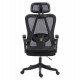ΚΑΡΕΚΛΑ ΓΡΑΦΕΙΟΥ FRANTIC HM1224.01 ΜΑΥΡO MESH & ΠΟΛΥΠΡΟΠΥΛΕΝΙΟ 60x60x134Υεκ
