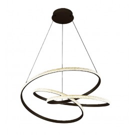 6092-B-Black Inlight Κρεμαστό φωτιστικό LED 40W 3CCT (by switch on base) σε μα΄ύρη απόχρωση D:45cm (6092-B-Black)