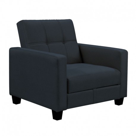 Ε9928,15 KELSO Πολυθρόνα - Κρεβάτι με Αποθηκευτικό Χώρο, Ύφασμα Μαύρο