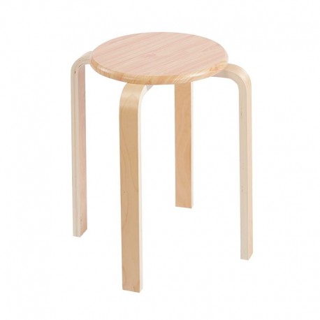 Ε7153,W HAMILTON-W Σκαμπό Βοηθητικό, Στοιβαζόμενο, Απόχρωση Φυσικό, Πόδι Σημύδα, κάθισμα MDF