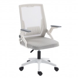 ΚΑΡΕΚΛΑ ΓΡΑΦΕΙΟΥ ZENITH HM1225.02 ΛΕΥΚΟ PP--ΑΝΟΙΧΤΟ ΓΚΡΙ MESH 60x60x92-100Υεκ