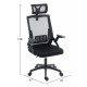 ΚΑΡΕΚΛΑ ΓΡΑΦΕΙΟΥ MATRON HM1226.01 ΜΑΥΡO PP & MESH ΥΦΑΣΜΑ 47x47x128Υεκ