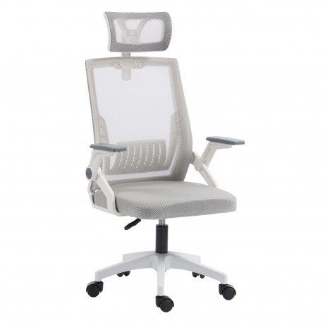 ΚΑΡΕΚΛΑ ΓΡΑΦΕΙΟΥ MATRON HM1226.02 ΛΕΥΚΟ PP--ΑΝΟΙΧΤΟ ΓΚΡΙ MESH 47x47x128Υεκ