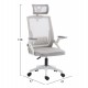 ΚΑΡΕΚΛΑ ΓΡΑΦΕΙΟΥ MATRON HM1226.02 ΛΕΥΚΟ PP--ΑΝΟΙΧΤΟ ΓΚΡΙ MESH 47x47x128Υεκ