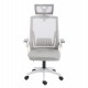 ΚΑΡΕΚΛΑ ΓΡΑΦΕΙΟΥ MATRON HM1226.02 ΛΕΥΚΟ PP--ΑΝΟΙΧΤΟ ΓΚΡΙ MESH 47x47x128Υεκ
