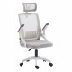 ΚΑΡΕΚΛΑ ΓΡΑΦΕΙΟΥ MATRON HM1226.02 ΛΕΥΚΟ PP--ΑΝΟΙΧΤΟ ΓΚΡΙ MESH 47x47x128Υεκ
