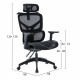 ΚΑΡΕΚΛΑ ΓΡΑΦΕΙΟΥ APEX HM1227.01 ΜΑΥΡO MESH & PP 68x68x120-130Υεκ
