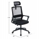ΚΑΡΕΚΛΑ ΓΡΑΦΕΙΟΥ VELOCITY HM1229.01 ΜΑΥΡO MESH & PP 61x62x123Υεκ
