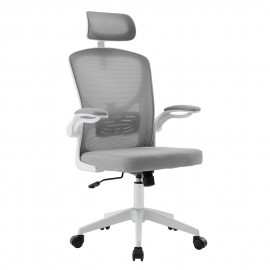 ΚΑΡΕΚΛΑ ΓΡΑΦΕΙΟΥ FLOATER HM1230.02 ΛΕΥΚΟ PP--ΑΝΟΙΧΤΟ ΓΚΡΙ MESH 62x62x106-116Υεκ