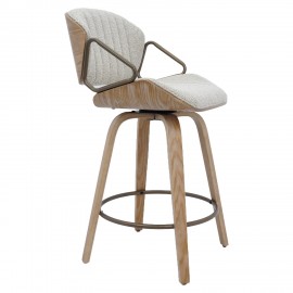 15410004 Σκαμπό Bar ArteLibre MIRALIS Μπεζ/Φυσικό 52x52x93cm Φυσικό/Μπεζ