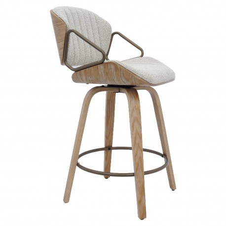 15410004 Σκαμπό Bar ArteLibre MIRALIS Μπεζ/Φυσικό 52x52x93cm Φυσικό/Μπεζ