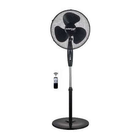 MISTRAL PLUS FS-40A10R Ανεμιστήρας Δαπέδου Ορθοστάτης Μαύρος Με Τηλεχειριστήριο 40cm 50W