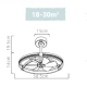 Lineme Lina 02-00348-2 Ανεμιστήρας Οροφής 58.5cm 18W με Φως Μαύρο
