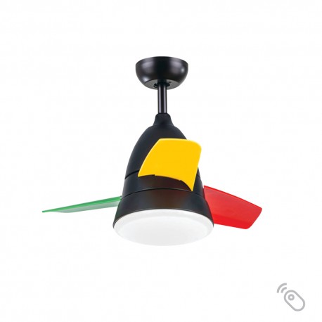 Lineme Solano 02-00171 Ανεμιστήρας Οροφής 90cm 18W με Φως & Τηλεχειριστήριο Πολύχρωμος