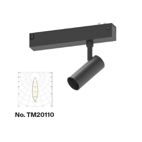 TM20110 Inlight Φωτιστικό spot LED 7W, 3CCT, 24° για μαγνητική ράγα 220V, σε μαύρη απόχρωση D:3,5x8cm (TM20110)
