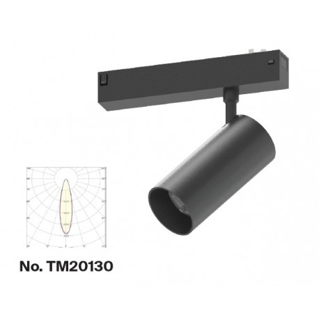 TM20130 Inlight Φωτιστικό spot LED 18W, 3CCT, 24° για μαγνητική ράγα 220V, σε μαύρη απόχρωση D:5,5x12cm (TM20130)