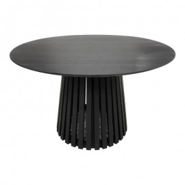 343-000123 Τραπέζι Kenda I pakoworld mindi ξύλο μαύρο Φ120x75εκ