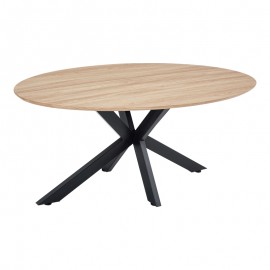 392-000022 Τραπέζι Makrey pakoworld sonoma mdf- μαύρα μεταλλικά πόδια 180x90x75εκ