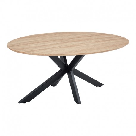 392-000022 Τραπέζι Makrey pakoworld sonoma mdf- μαύρα μεταλλικά πόδια 180x90x75εκ