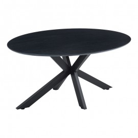 392-000019 Τραπέζι Makrey pakoworld μαύρο mdf- μεταλλικά πόδια 160x90x75εκ