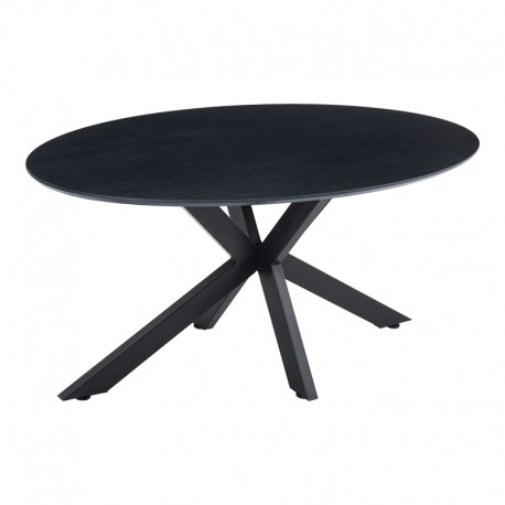392-000019 Τραπέζι Makrey pakoworld μαύρο mdf- μεταλλικά πόδια 160x90x75εκ
