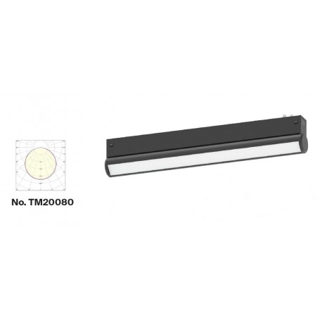 TM20080 Inlight Γραμμικό Φωτιστικό LED 15W  3CCT 120°,για Μαγνητική Ράγα 220V  σε μαύρη απόχρωση D: 33,4x6x3,3cm (TM20080)