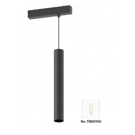 TM20150 Inlight Κρεμαστό φωτιστικό LED 10W, 3CCT, 24°, για μαγνητική ράγα 220V  σε μαύρη απόχρωση D:4x30cm (TM20150)