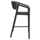 14840109 Σκαμπό Bar ArteLibre SANTORINI Μαύρο/Φυσικό Αλουμίνιο/Rattan 55x56x99cm Φυσικό/Μαύρο