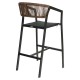 14840109 Σκαμπό Bar ArteLibre SANTORINI Μαύρο/Φυσικό Αλουμίνιο/Rattan 55x56x99cm Φυσικό/Μαύρο