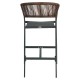 14840109 Σκαμπό Bar ArteLibre SANTORINI Μαύρο/Φυσικό Αλουμίνιο/Rattan 55x56x99cm Φυσικό/Μαύρο