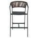 14840109 Σκαμπό Bar ArteLibre SANTORINI Μαύρο/Φυσικό Αλουμίνιο/Rattan 55x56x99cm Φυσικό/Μαύρο