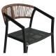 14840109 Σκαμπό Bar ArteLibre SANTORINI Μαύρο/Φυσικό Αλουμίνιο/Rattan 55x56x99cm Φυσικό/Μαύρο