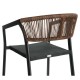 14840109 Σκαμπό Bar ArteLibre SANTORINI Μαύρο/Φυσικό Αλουμίνιο/Rattan 55x56x99cm Φυσικό/Μαύρο