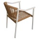 14840150 Πολυθρόνα Κήπου ArteLibre KINOSSA Λευκό/Φυσικό RATTAN Αλουμίνιο/Rattan 54x59x76cm Φυσικό/Λευκό