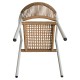 14840150 Πολυθρόνα Κήπου ArteLibre KINOSSA Λευκό/Φυσικό RATTAN Αλουμίνιο/Rattan 54x59x76cm Φυσικό/Λευκό