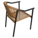 14840151 Πολυθρόνα Κήπου ArteLibre KINOSSA Ανθρακί/Φυσικό RATTAN Αλουμίνιο/Rattan 54x59x76cm Φυσικό/Μαύρο