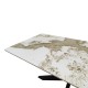 390-000028 Τραπέζι Bethan pakoworld sintered stone-μέταλλο λευκό μαρμάρου-μαύρο 160x80x75εκ