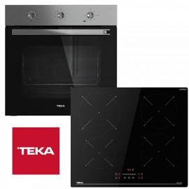 Teka HSB 6160 SS+IBC 64110 SSM BK Φούρνος άνω Πάγκου 70lt με Κεραμικές Εστίες Π59.5εκ. Μαύρος A+