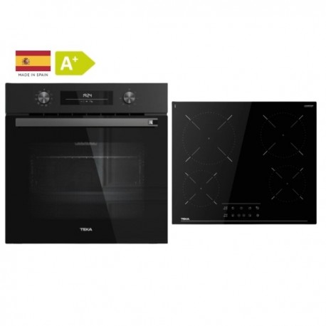 Teka HSB 6350 FBK+TBC 64120 TCS BK Φούρνος άνω Πάγκου 70lt με Κεραμικές Εστίες Π59.5εκ. Μαύρος Α+