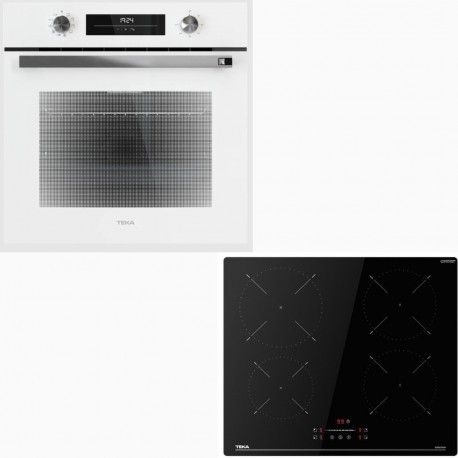 Teka HSB 6350WH + IBC 64110 SSM HSB Φούρνος άνω Πάγκου 70lt με Επαγωγικές Εστίες Π59.5εκ. Λευκός Α+