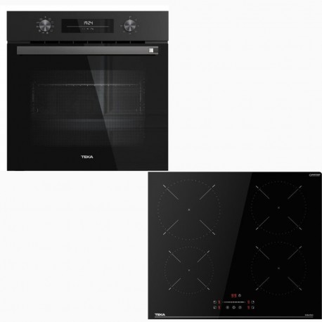 Teka HSB 6350 FBK + IBC 64110 SSM Φούρνος άνω Πάγκου με Επαγωγικές Εστίες  71lt Π59.5εκ. Μαύρος Α+