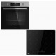 Teka HSB 6460 SS + IBC 64110 SSM Φούρνος άνω Πάγκου 71lt με Επαγωγικές Εστίες Π59.5εκ. Μαύρος A+