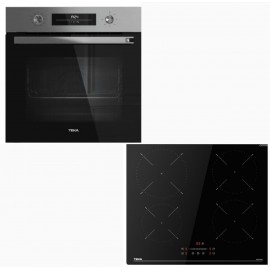 Teka HSB 6460 SS + IBC 64110 SSM Φούρνος άνω Πάγκου 71lt με Επαγωγικές Εστίες Π59.5εκ. Μαύρος A+