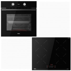 Teka HLB 8408 BK + IBC 64110 SSM Φούρνος άνω Πάγκου 71lt με Επαγωγικές Εστίες Π59.5εκ. Μαύρος Α+