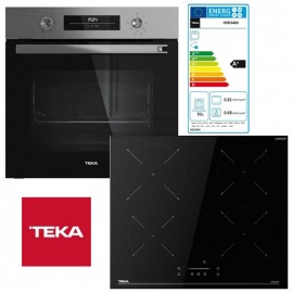 Teka HSB 6468 SS + IBC 64110 SSM BK Φούρνος άνω Πάγκου 70lt με Επαγωγικές Εστίες Π59.5εκ. Inox Α+